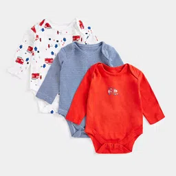 mothercare Kids Pack of 3 Pure Cotton Printed Bodysuits-image-18