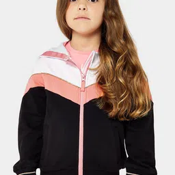 mothercare Girls Colourblocked Hooded Pure Cotton Sweatshirt-image-64
