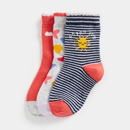 mothercare Girls Pack of 3 Ankle Length Socks-image-40