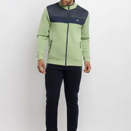 Status Quo Men Green & Navy Blue Colourblocked Cotton Tracksuits-picture-52