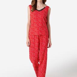 Fluffalump Women Red & White Floral Printed Night suit-image-79