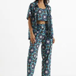 SANSKRUTIHOMES Printed Pure Cotton Night Suit-image-53