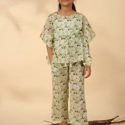 SANSKRUTIHOMES Girls Conversational Printed Pure Cotton Kaftan With Pyjamas-image-63