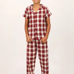 mackly Boys Checked Pure Cotton Shirt With Pyjamas-image-51