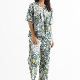 SANSKRUTIHOMES Printed Pure Cotton Night Suit-image-77