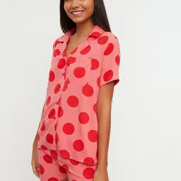 Trendyol Polka Dots Printed Night Suit-picture-17