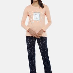 Dreamz by Pantaloons Women Coral & White Printed Night suit-image-6