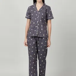 mackly Conversational Printed Pure Cotton Shirt With Pyjamas-picture-11