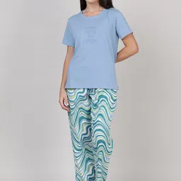 mackly Typography Printed Pure Cotton T-shirt & Trousers-image-88
