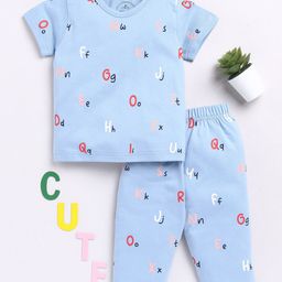 Clt.s Kids Conversational Printed Pure Cotton Night suit-picture-22