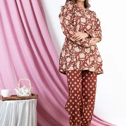 FEATHERS CLOSET Floral Printed Pure Cotton Night suit-image-94