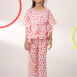 SANSKRUTIHOMES Girls Conversational Printed Pure Cotton Kaftan With Pyjamas-image-11