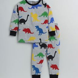 Lazy Shark Boys Grey & Blue Printed Night suit-68
