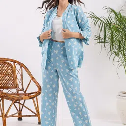 SANSKRUTIHOMES Printed Pure Cotton Night Suit-image-68