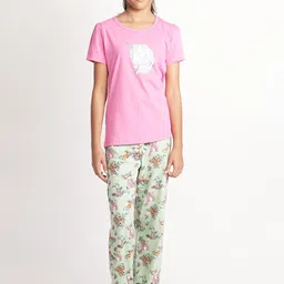 mackly Girls Unicorn Printed Pure Cotton Night suit-image-90