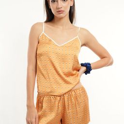 mackly Geometric Printed Sleeveless Night Suit-16