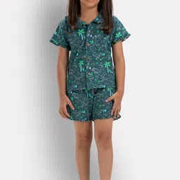 Growing Tree Girls Conversational Printed Pure Cotton Night Suit-picture-44