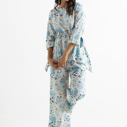 SANSKRUTIHOMES Printed Pure Cotton Night Suit-image-26