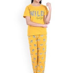 FUNKRAFTS Girls Conversational Printed Pure Cotton Night Suit-1
