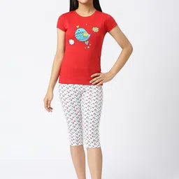 SINI MINI Girls Conversational Printed Pure Cotton Night Suit-image-38