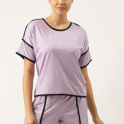 Bannos Swagger Women Lavender Solid Co-ords Set-picture-26