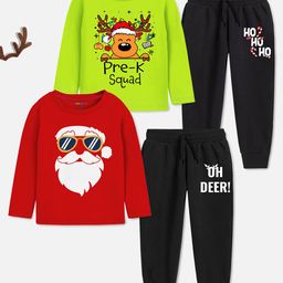 YK X Trampoline Kids Pack Of 2 Graphic Printed Night suits-picture-35