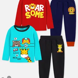 YK X Trampoline Kids Pack Of 2 Printed T-shirt With Pyjamas-picture-13