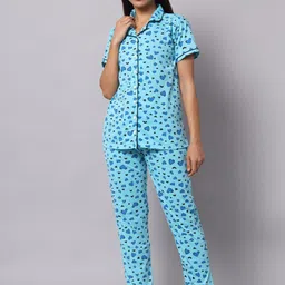 SEPHANI Women Conversational Printed Pure Cotton Night Suit-image-15