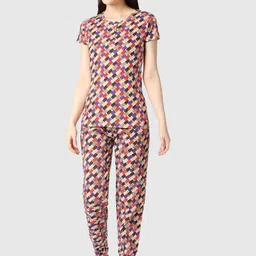 zebu Conversational Printed Pure Cotton Night Suit-image-94