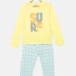 mackly Boys Typographic Printed Round Neck T-shirt With Pyjamas-image-9