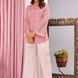 FEATHERS CLOSET Ethnic Motifs Printed Mandarin Collar Pure Cotton Nightsuits-picture-34