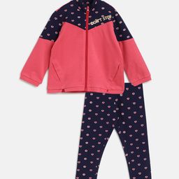 Chicco Infant Pink & Navy Blue Printed Cotton Tracksuits-19