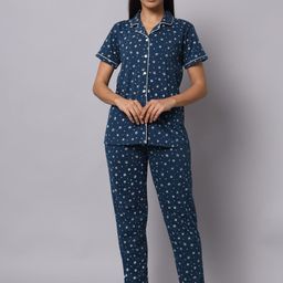 SEPHANI Women Conversational Printed Pure Cotton Night Suit-image-17