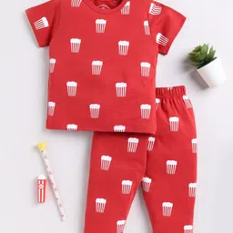 Clt.s Kids Printed Pure Cotton T-shirt With Pyjamas-image-9