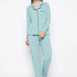 MADAME M SECRET Women Lapel Collar Night suit-picture-43