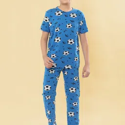 Ninos Dreams Boys Conversational Printed Pure Cotton Night Suit-image-66