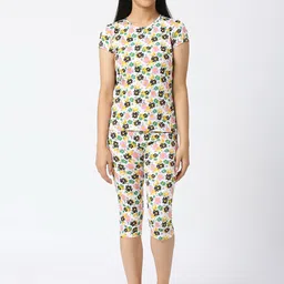 SINI MINI Girls Floral Printed Pure Cotton Night Suit-picture-43