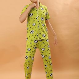 Ninos Dreams Boys Conversational Printed Pure Cotton Night suit-image-59