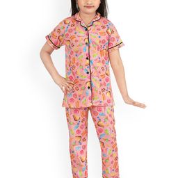 BURBN Girls Conversational Printed Night Suit-image-70