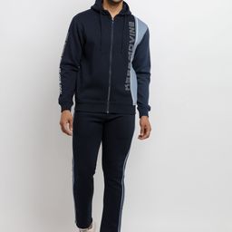 Status Quo Men Navy Blue & Blue Colourblocked Cotton Tracksuits-image-28