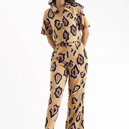 SANSKRUTIHOMES Printed Shirt Collar Night Suit-image-43