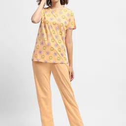MADAME M SECRET Conversational Printed Pure Cotton T-shirt With Pyjamas-picture-18