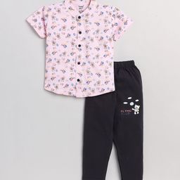 Toonyport  Kids Pink & Black Printed Pure cotton Night suit TP-AW22-F2SH850-FLYNG-HTFPNT-picture-16