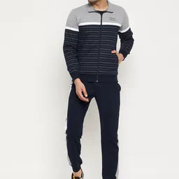 WILD WEST Colourblocked Spread Collar Fleece Cotton Tracksuit-picture-20
