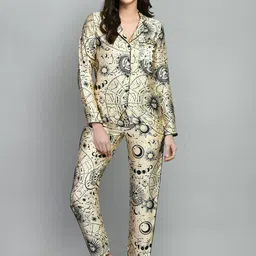 PRETTY LOVING THING Women Printed Satin Night suit-image-33