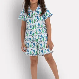 Growing Tree Girls Conversational Printed Pure Cotton Night Suit-picture-32