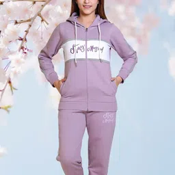 WILD WEST Typography Printed Hooded Fleece Cotton Sweatshirt With Joggers-picture-45