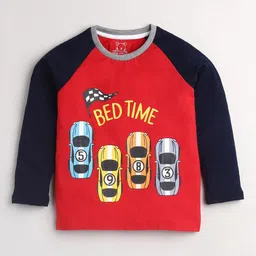 Lazy Shark Boys Red & Black Printed Night suit image 5