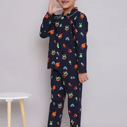 KID1 Boys Graphic Printed Pure Cotton Night suit-image-72