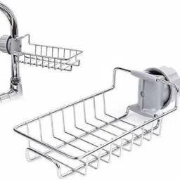 Stainless Steel Home Kitchen Faucet Rack Drain for Soap,Sponge,Sink Spong Holder Stainless Steel Wall Shelf-image-75